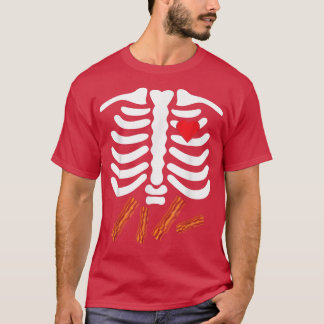 Skeleton Ribs Junk Food Belly Bacon Lover Funny H T-shirt