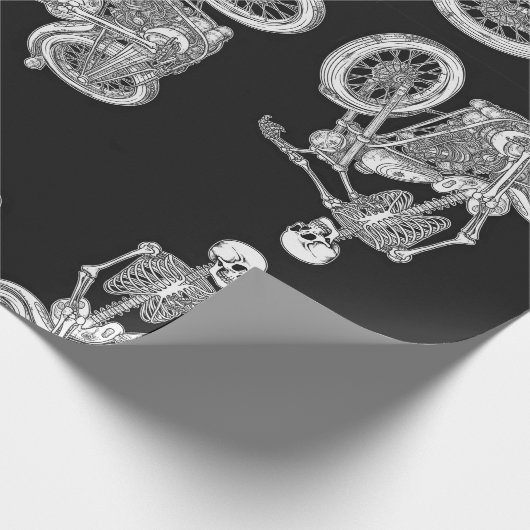 Skeleton Rides A Harley Cadeaupapier (Hoek)
