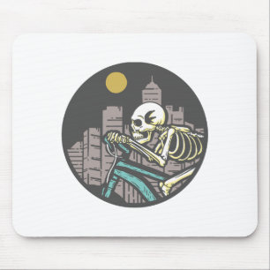 Skeleton Riding Bicycle Muismat