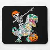 Skeleton Riding Dancing Dab Dinosaur T Rex Hallowe Muismat (Voorkant)