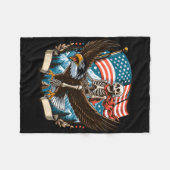 Skeleton Riding Eagle USA Amerikaanse 4th of July Fleece Deken (Voorkant (Horizontaal))