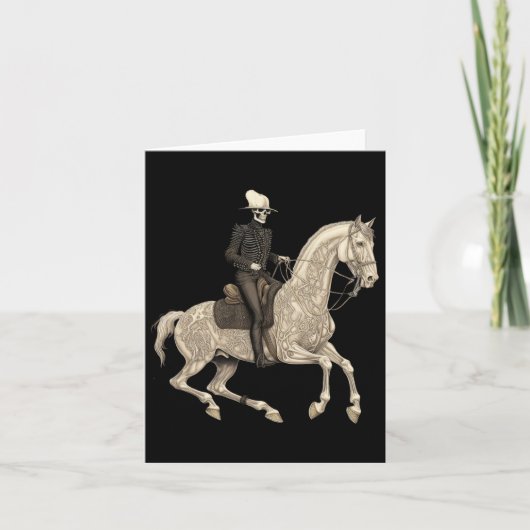 Skeleton Riding Horse Cowboy Horse Lover Halloween Kaart (Voorkant)
