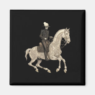 Skeleton Riding Horse Cowboy Horse Lover Halloween Magneet