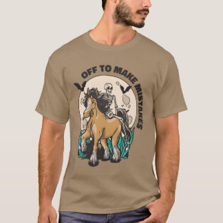Skeleton Riding Horse Fouten Paardrijden vriend T-shirt