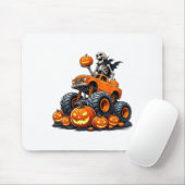 Skeleton Riding Monster Truck Halloween Pumpkin Ki Muismat (Met muis)