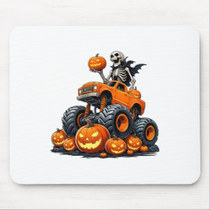 Skeleton Riding Monster Truck Halloween Pumpkin Ki Muismat