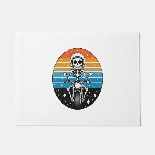 Skeleton Riding Motorcycle Deurmat (Voorkant)