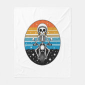 Skeleton Riding Motorcycle Fleece Deken (Voorkant)