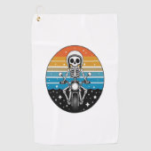Skeleton Riding Motorcycle Golfhanddoek (Voorkant)