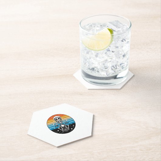 Skeleton Riding Motorcycle Kartonnen Onderzetters (Insitu)