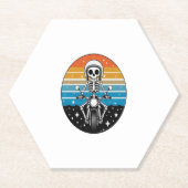 Skeleton Riding Motorcycle Kartonnen Onderzetters (Voorkant)