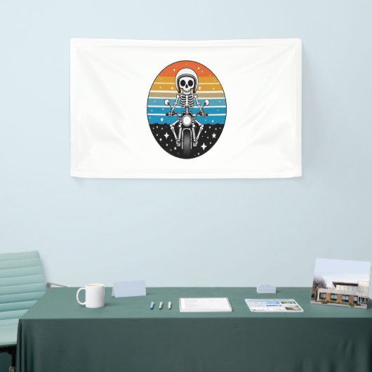 Skeleton Riding Motorcycle Spandoek (Beurs)