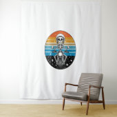 Skeleton Riding Motorcycle Wandkleed (In situ)