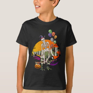 Skeleton Riding Mummy Dinosaur Boy T-Shirt