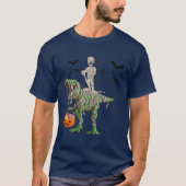 Skeleton Riding Mummy Dinosaur Rex Halloween Funny T-shirt (Voorkant)