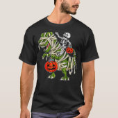 Skeleton Riding Mummy Dinosaur rex Halloween  Pump T-shirt (Voorkant)