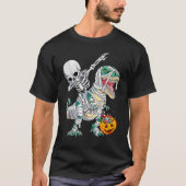 Skeleton Riding Mummy Dinosaur Rex Halloween  Pump T-shirt (Voorkant)