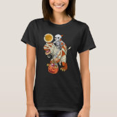 Skeleton Riding Mummy Dinosaur rex Halloween  Pump T-shirt (Voorkant)