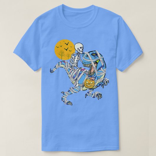 Skeleton Riding Mummy Dinosaur T re For Boys Kids T-shirt (Design voorkant)