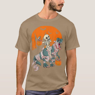Skeleton Riding Mummy Dinosaur T re Funny Brawee T-shirt