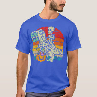 Skeleton Riding Mummy Dinosaur T re Retro Brawee T-shirt