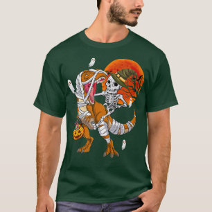 Skeleton Riding Mummy Dinosaur T rex Funny Hwe T-shirt