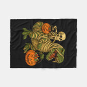 Skeleton Riding Mummy Dinosaur T Rex Halloween Fun Fleece Deken (Voorkant (Horizontaal))