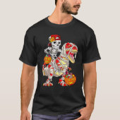 Skeleton Riding Mummy Dinosaur T - Rex Halloween T-shirt (Voorkant)