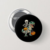 Skeleton Riding Mummy Dinosaur T Rex Kinder Jongen Ronde Button 5,7 Cm (Voorkant /achterkant)