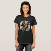 Skeleton Riding Mummy Dinosaur T Rex Pumpkin Funny T-shirt (Voorkant volledig)