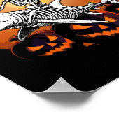 Skeleton Riding Shark Lazy Halloween Costume Funny Poster (Hoek)