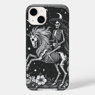 Skeleton Riding Unicorn Skeleton Tarot Kaart Case-Mate iPhone 14 Hoesje