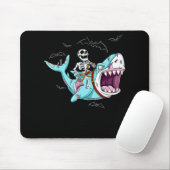 Skeleton Riding Zombie Shark Funny Halloween Gift Muismat (Met muis)