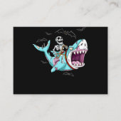 Skeleton Riding Zombie Shark Funny Halloween Gift Visitekaartje (Voorkant)