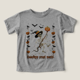 Skeleton rijden op een bezemsteel Halloween