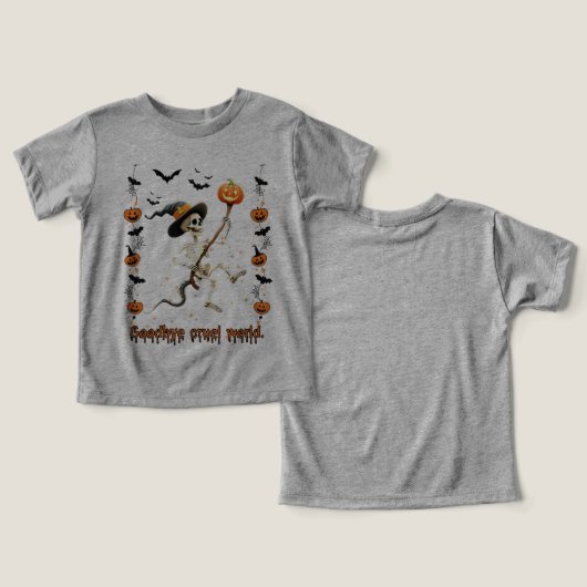 Skeleton rijden op een bezemsteel Halloween (Ontwerp Voorkant & Achterkant)