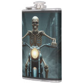 Skeleton rijden op een motorfiets heupfles (Links)