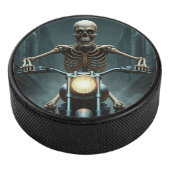 Skeleton rijden op een motorfiets hockey puck (3/4)