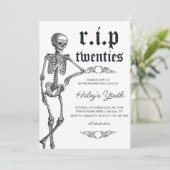 Skeleton RIP Twenties 20s Grappig 30e verjaardag Kaart (Staand voorkant)