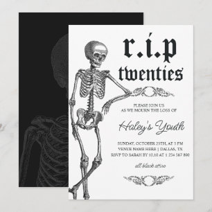 Skeleton RIP Twenties 20s Grappig 30e verjaardag Kaart