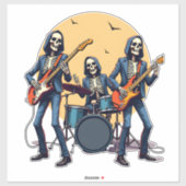 Skeleton Rock Band � Funny Halloween Shirt Sticker (Vel)