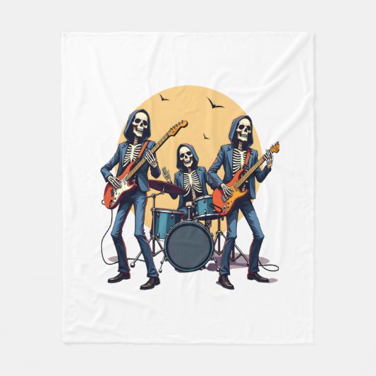 Skeleton Rock Band - Grappig Halloween Shirt Fleece Deken (Voorkant)