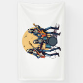 Skeleton Rock Band - Grappig Halloween Shirt Spandoek (Verticaal)