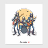 Skeleton Rock Band � Grappig Halloween Shirt Sticker (Vel)