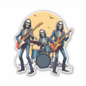 Skeleton Rock Band � Grappig Halloween Shirt Sticker (Voorkant)