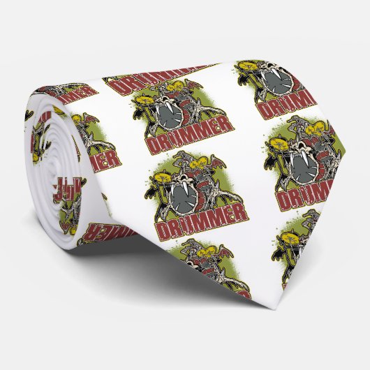 Skeleton Rock Drummer Stropdas (Opgerold)