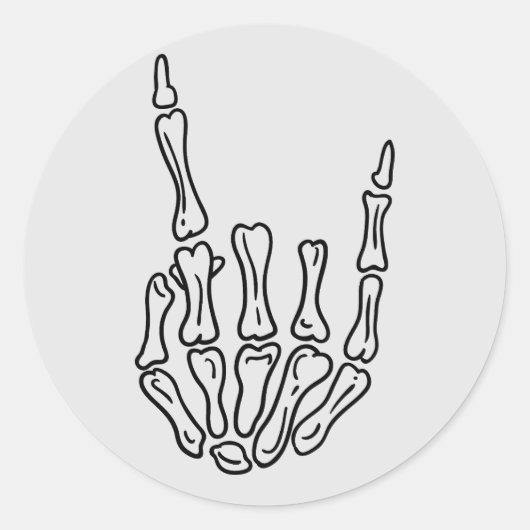 Skeleton Rock Hand Gesture Sticker (Voorkant)