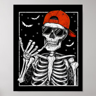 Skeleton Rock Hand Halloween Kostuum Cool Rock Mus Poster