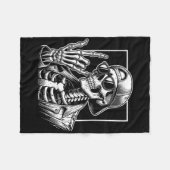 Skeleton Rock Hand Halloween Kostuum Rocker Cool R Fleece Deken (Voorkant (Horizontaal))