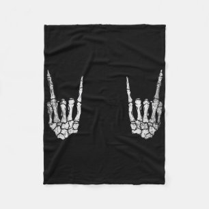 Skeleton Rock Hand Lazy Halloween Costume Cool Bon Fleece Deken